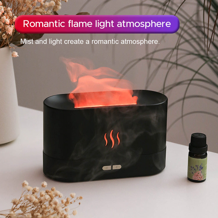 2022 Best Selling USB Ultrasonic Flame Humidifier Led RGB Colorful Essential Oil Fire Flame Aroma Diffuser