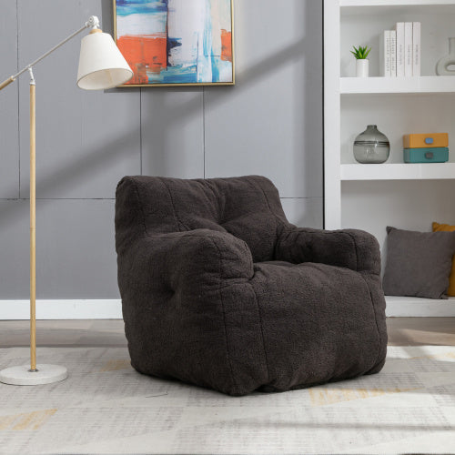 Soft Teddy Tufted Foam Bean Bag Chair